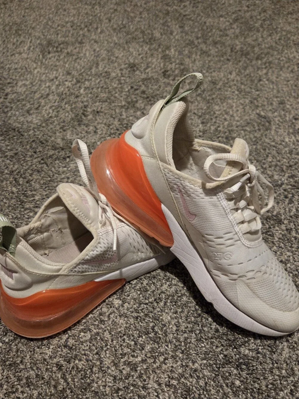 Nike Youth Air Max White With Bright Pink Accent